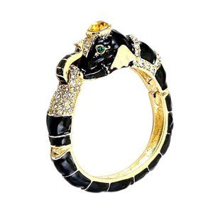 Tigerstars Enamel Elephant Crystal Bangle Bracelet